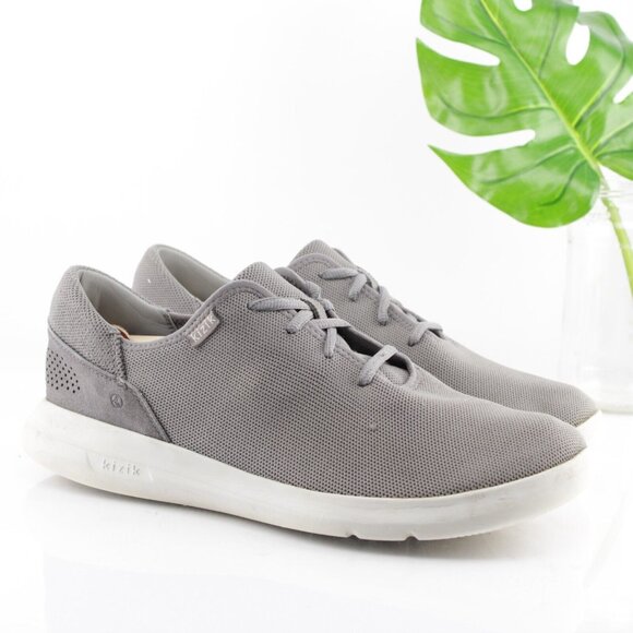 Kizik Mens Madrid Sneaker Size 12 Gray Eco Knit Hands Free Lace Up Casual Shoe - Picture 13 of 14